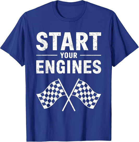 Start Your Engines Racing Day Plaid Flag