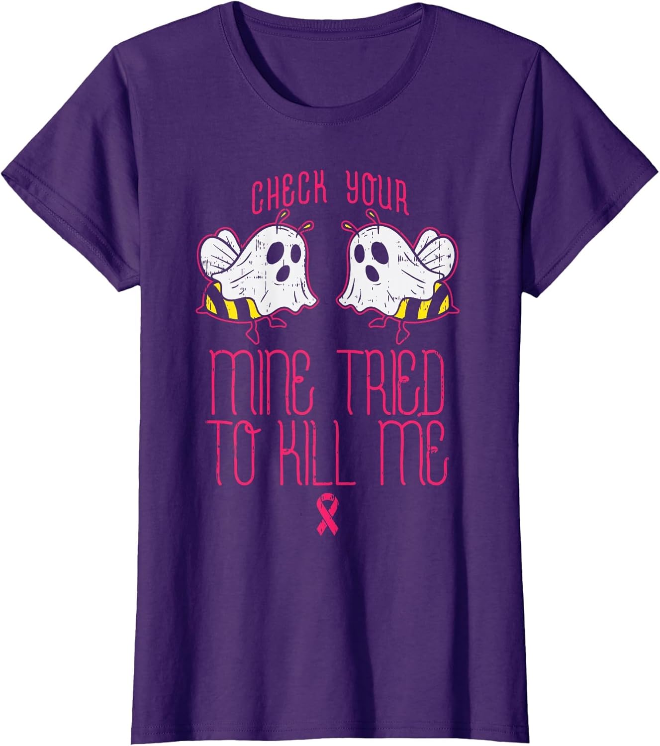Check Your Boo-Bees Funny Halloween Breast Cancer Awareness