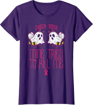 Check Your Boo-Bees Funny Halloween Breast Cancer Awareness