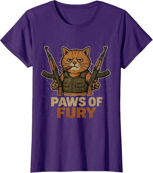 Funny Army Cat with Gun Soldier Fighter Kitty Paws of Fury