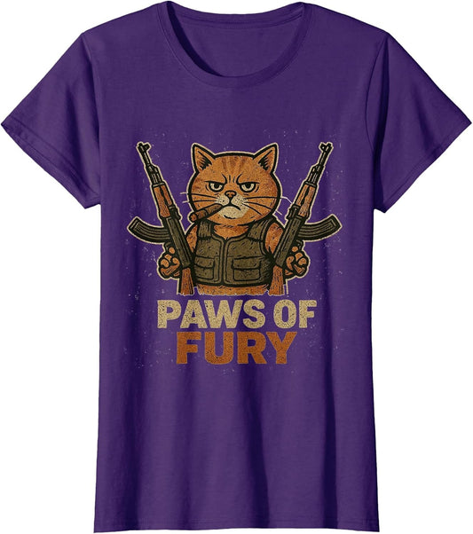 Funny Army Cat with Gun Soldier Fighter Kitty Paws of Fury