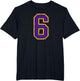 Purple Gold Number 6 Jersey Player Uniform #6 Grunge
