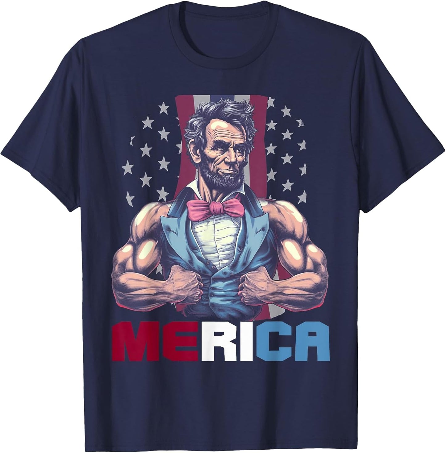 USA 4th of July, Abraham Lincoln Funny Workout Muscles
