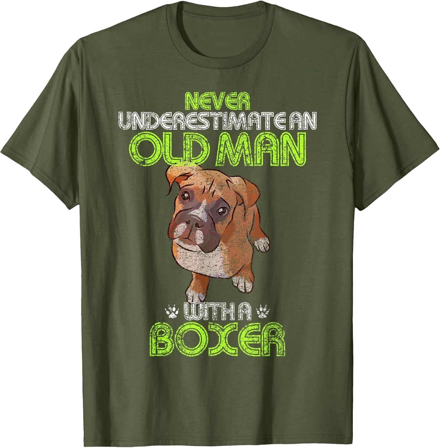 Never Underestimate an Old Man with A Boxer Funny Dog Lover