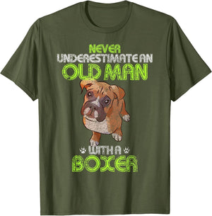 Never Underestimate an Old Man with A Boxer Funny Dog Lover