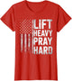 Lift Heavy Pray Hard Funny Gym Christian Lifting Men Women