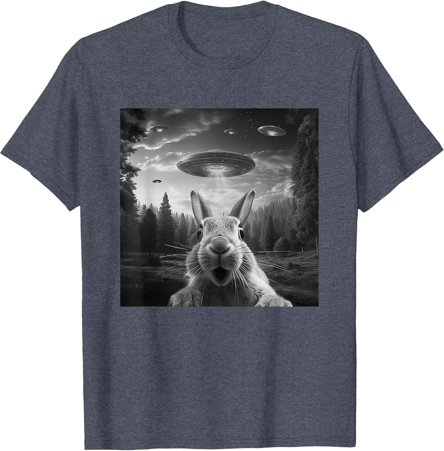 Alien UFO Selfie Bunny Spaceship Weirdcore Funny Rabbit