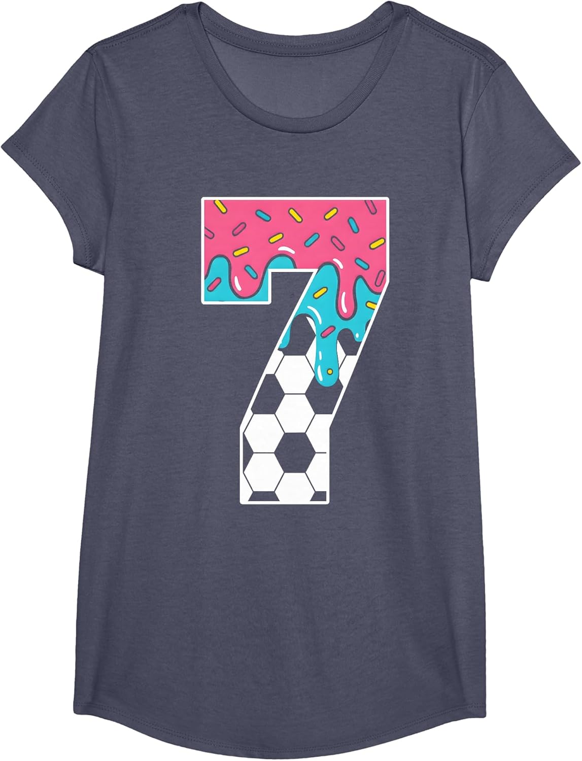 Soccer 7 Year Old Ice Cream Drip Youth 7th Birthday Boy 7