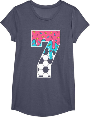 Soccer 7 Year Old Ice Cream Drip Youth 7th Birthday Boy 7