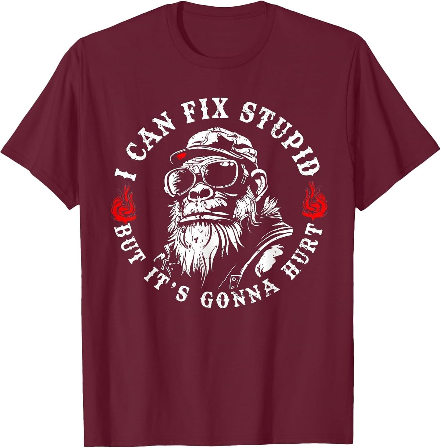 I Can Fix Stupid But It's Gonna Hurt Monkey Vintage Funny