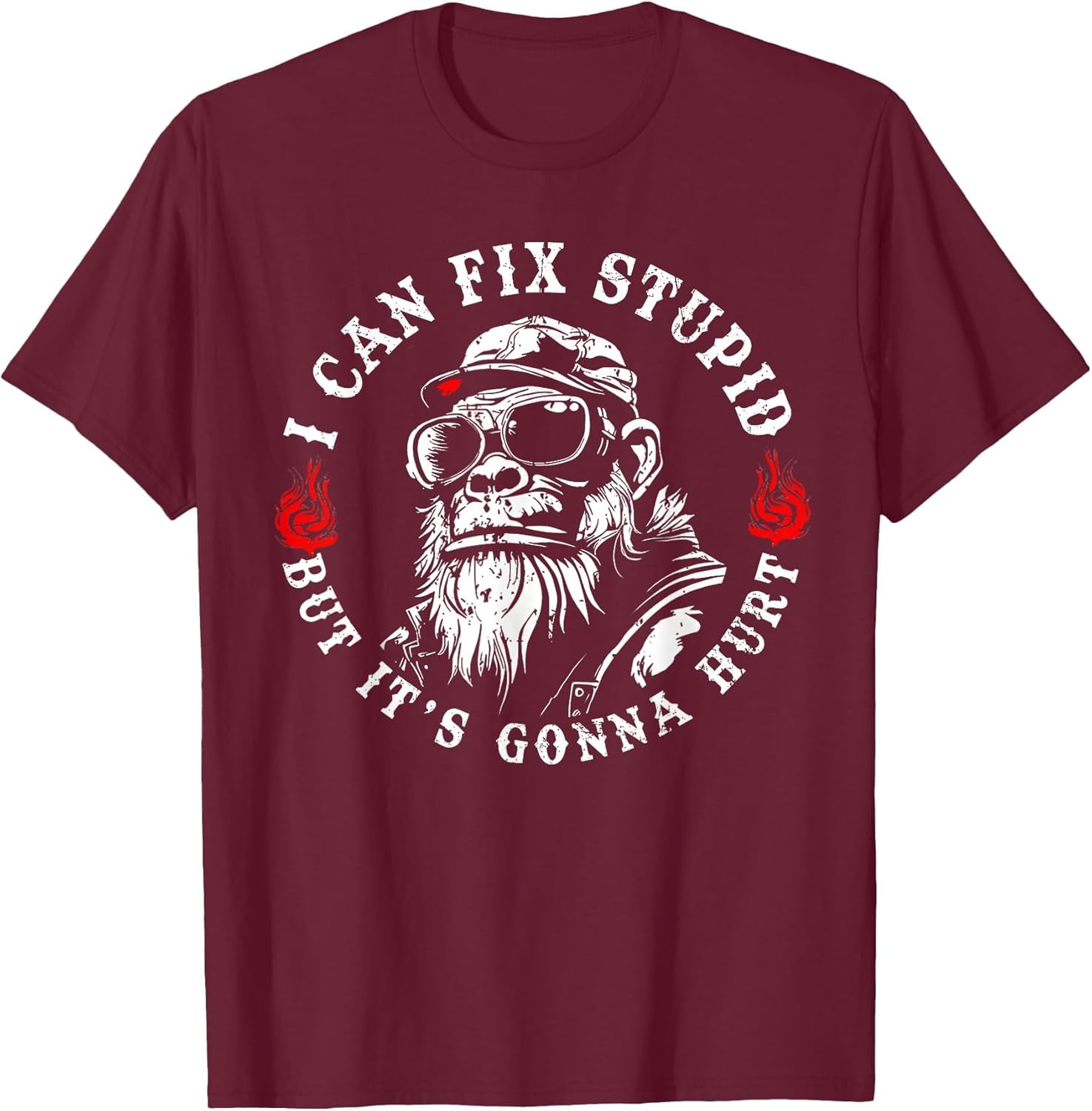 I Can Fix Stupid But It's Gonna Hurt Monkey Vintage Funny