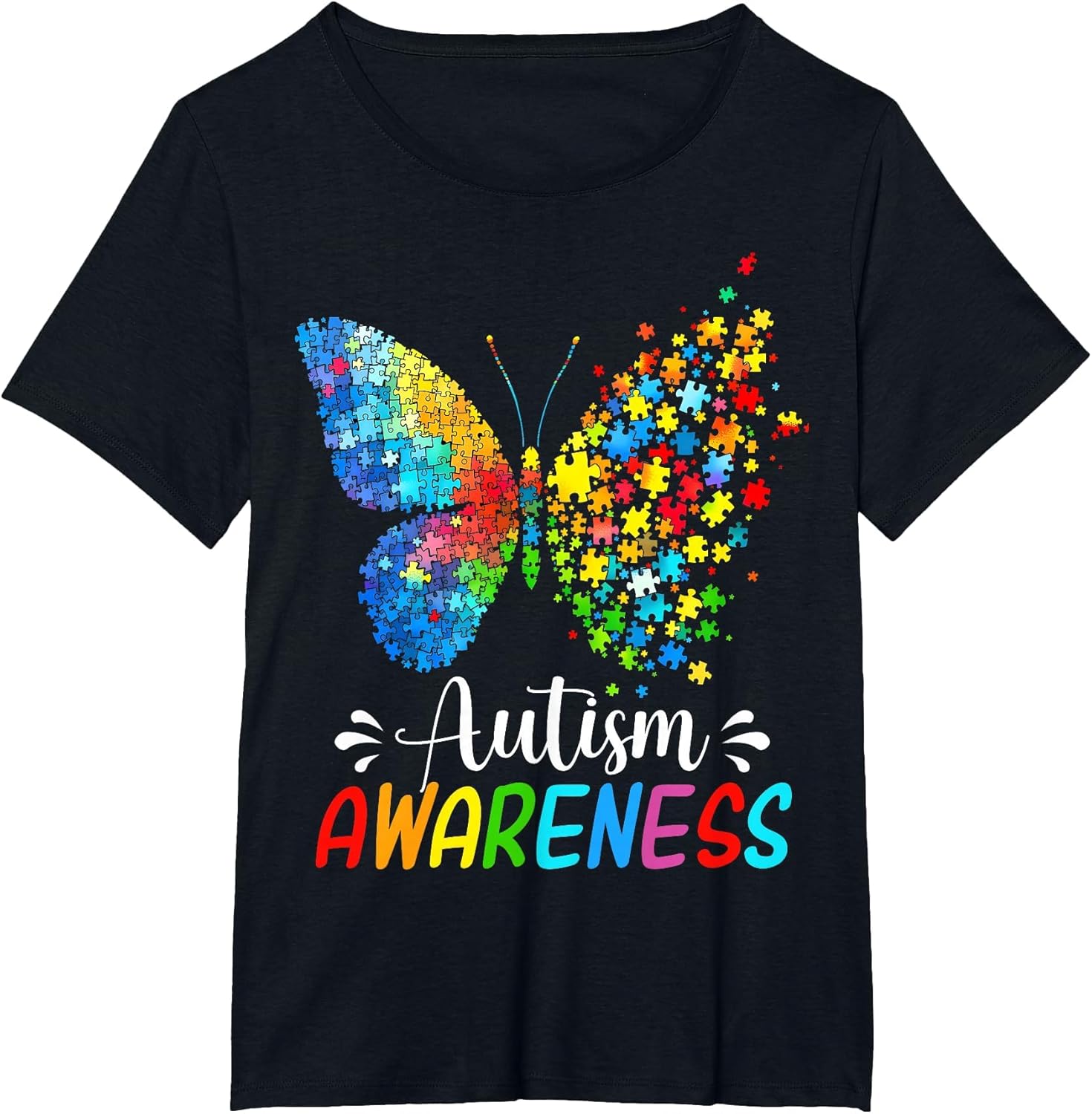 Autism Awareness Butterfly Cute Colorful Rainbow Women Girls
