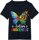 Autism Awareness Butterfly Cute Colorful Rainbow Women Girls