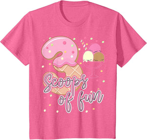 Kids 3 Scoops of Fun Ice Cream Birthday Theme 3 Years Old Girls