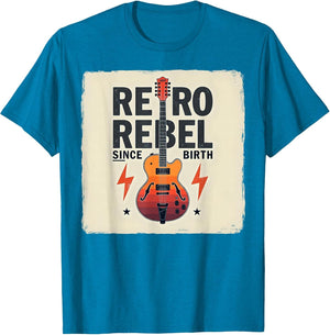 Retro Rebel Since Birth Vintage Band Design