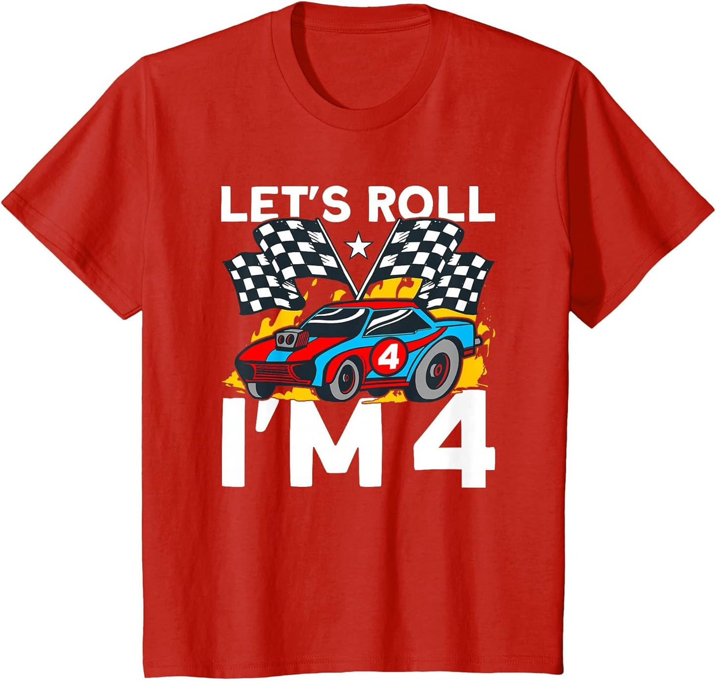 I'm 4 Bday Race car Party Cute 4th Birthday Boys Race car