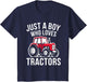 Kids Just A Boy Who Loves Tractors Shirt Kids Toddler Boy Tractor