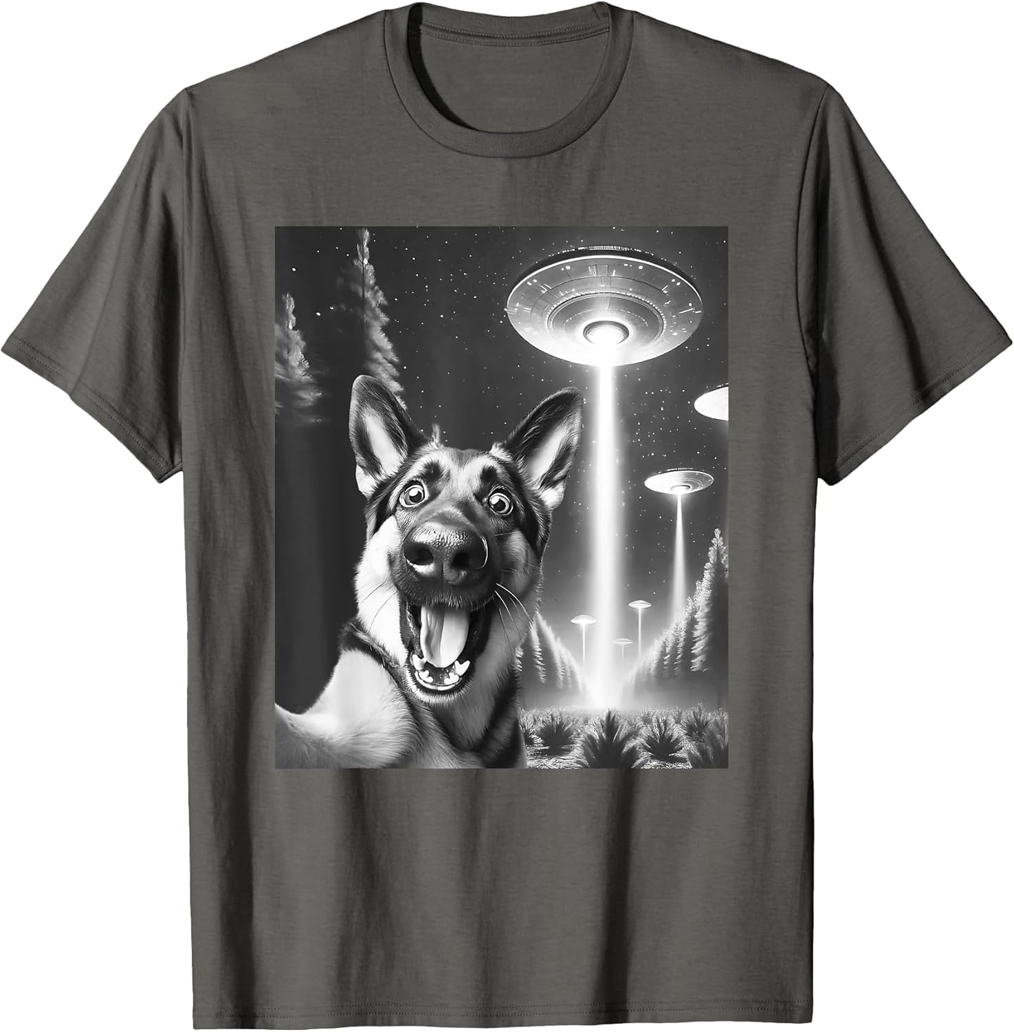 Funny German Shepherd Alien UFO Taking a Selfie Dog Mom Dad