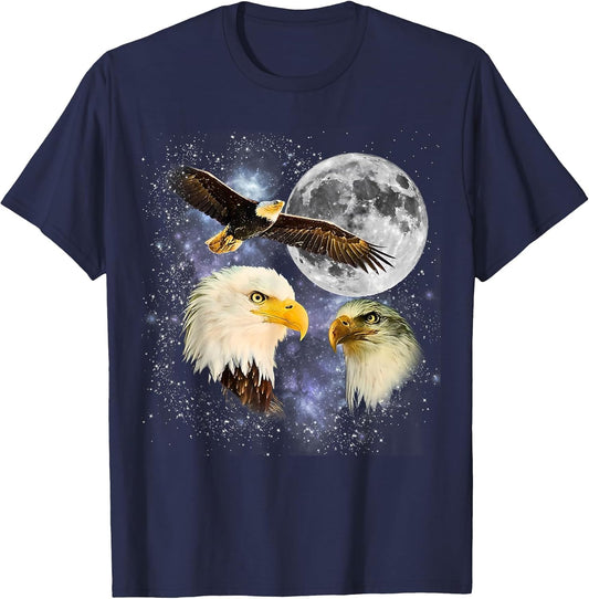 Three Bald Eagle Moon Meme Funny American Bird Eagles Lover