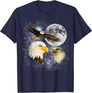 Three Bald Eagle Moon Meme Funny American Bird Eagles Lover