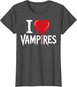 I Love Vampires Red Heart Horror Spooky Ghost Halloween