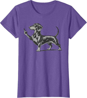 Funny Rude Black Dachshund Dog Meme Middle Finger Wiener Dog