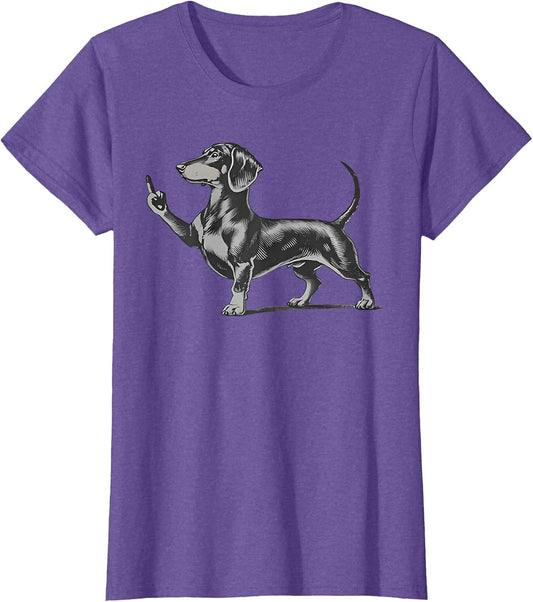 Funny Rude Black Dachshund Dog Meme Middle Finger Wiener Dog