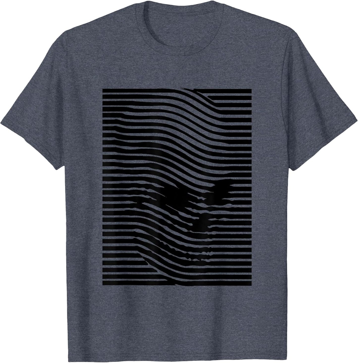 Optical Illusion Skull Stripes Effect & T Shirt Design