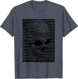 Optical Illusion Skull Stripes Effect & T Shirt Design