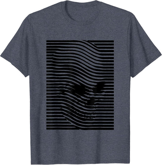 Optical Illusion Skull Stripes Effect & T Shirt Design