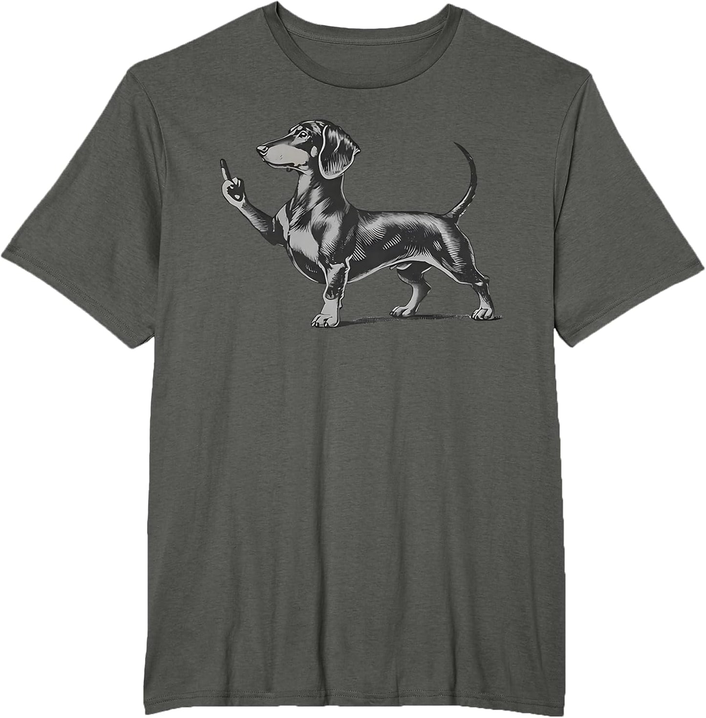Funny Rude Black Dachshund Dog Meme Middle Finger Wiener Dog