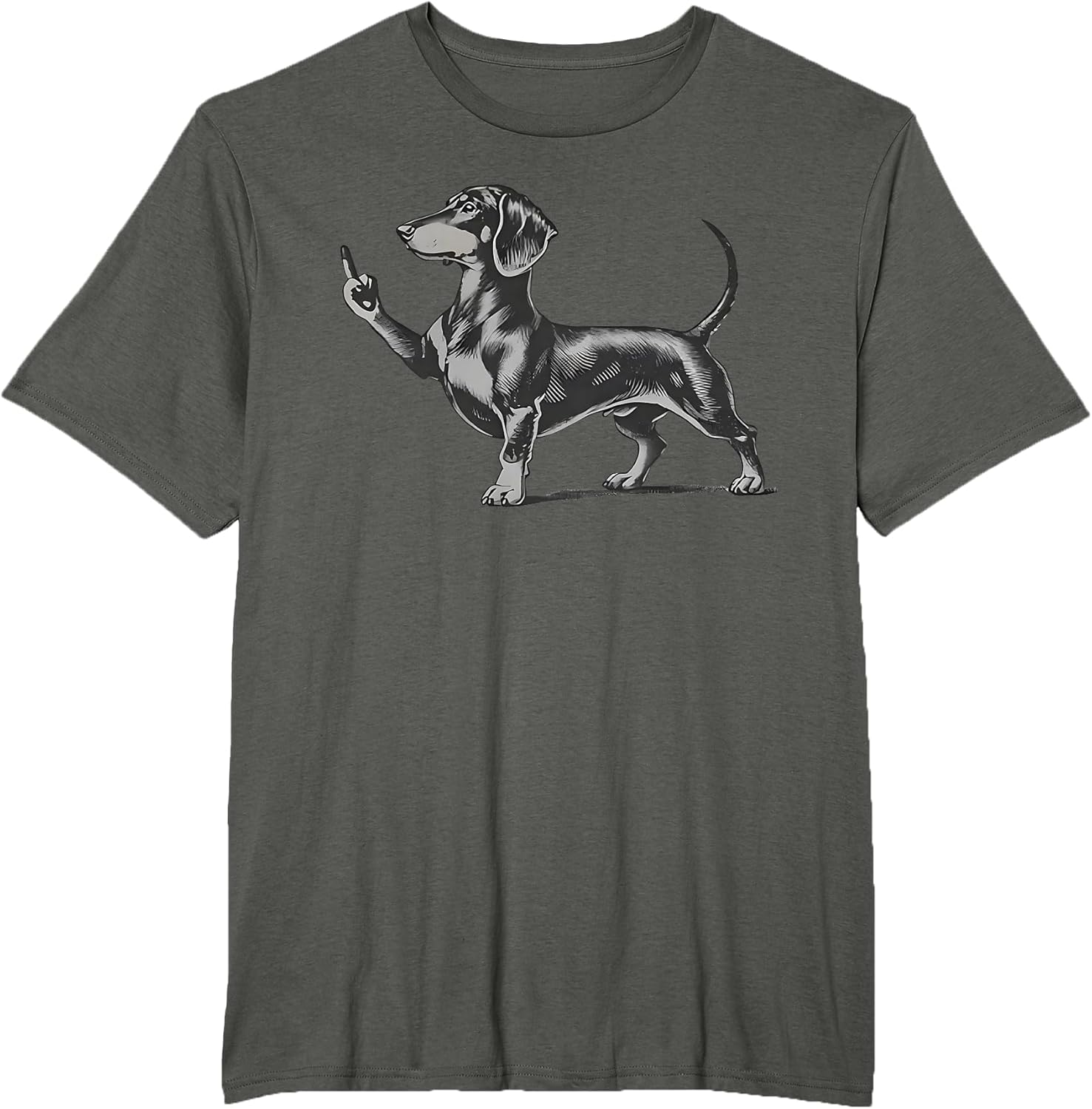 Funny Rude Black Dachshund Dog Meme Middle Finger Wiener Dog