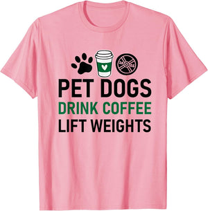 Pet Dogs Drink Coffee Lift Weights Funny Gym Workout