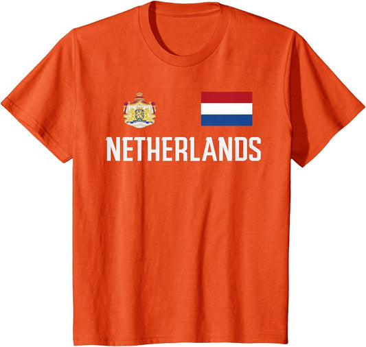 Netherlands Flag Football Soccer Fan Men Women Kids