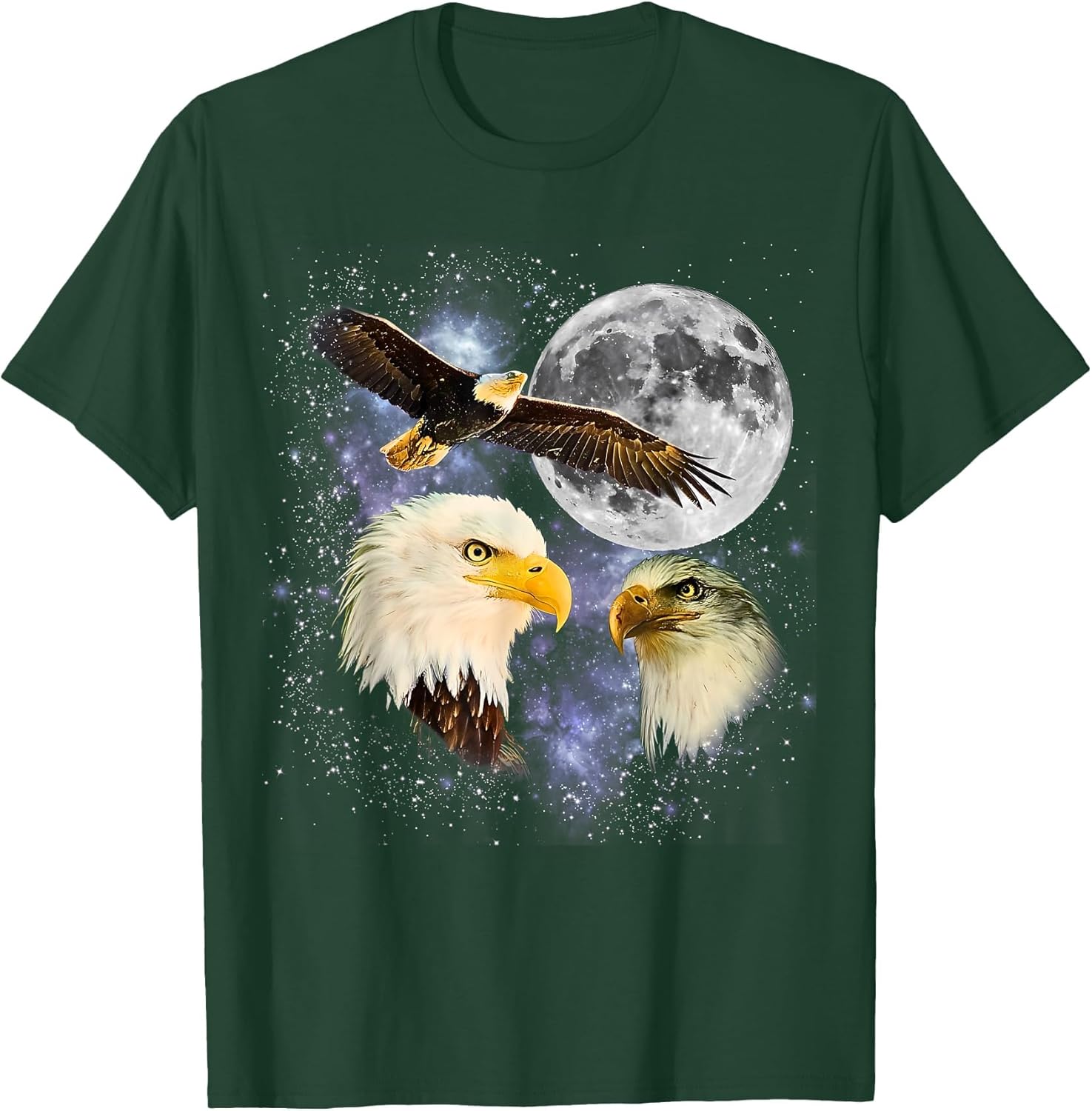 Three Bald Eagle Moon Meme Funny American Bird Eagles Lover