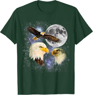 Three Bald Eagle Moon Meme Funny American Bird Eagles Lover