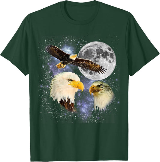 Three Bald Eagle Moon Meme Funny American Bird Eagles Lover