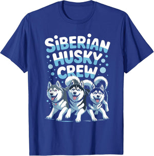 Husky Crew Cute Cartoon Dog Mom Dad Owner Pet Siberian Husky