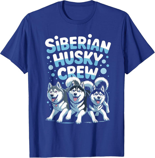 Husky Crew Cute Cartoon Dog Mom Dad Owner Pet Siberian Husky