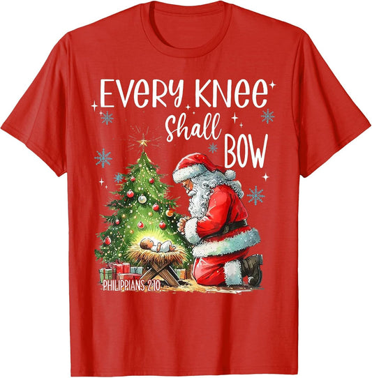 Every Knee Shall Bow Funny Kneeling Santa Baby Jesus