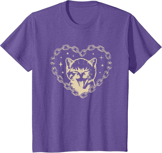 Cute Y2K Cat Heart Emo Goth 90s 2000s Vintage Graphic