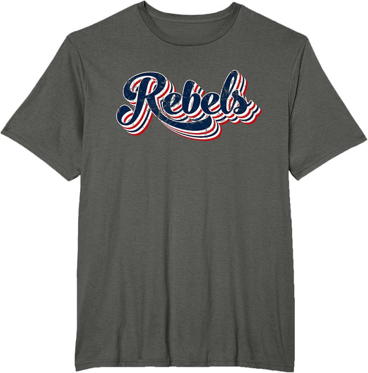 Rebels Patriotic USA America Proud 4th of July Retro Graphic