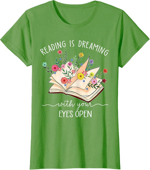 Reading is Dreaming with Your Eyes Open Floral Book Reader