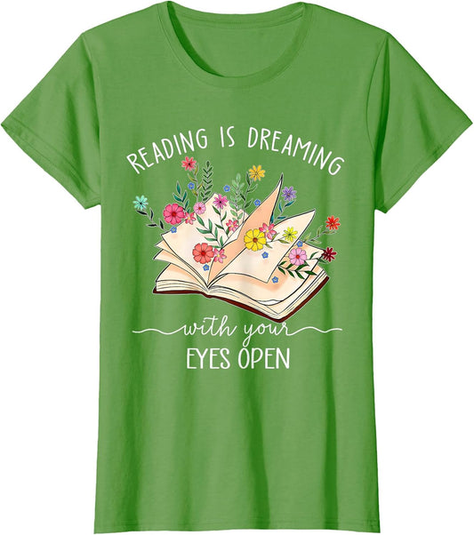 Reading is Dreaming with Your Eyes Open Floral Book Reader