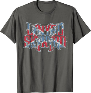 Lynyrd Skynyrd Vintage Logo Rock Biker US Flag Southern