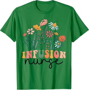 Groovy Wildflower Infusion Nurse , Men, Kelly Green, 3X-Large