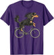 Vintage Long Haired Dachshund Riding A Bike Cycling Bicycle