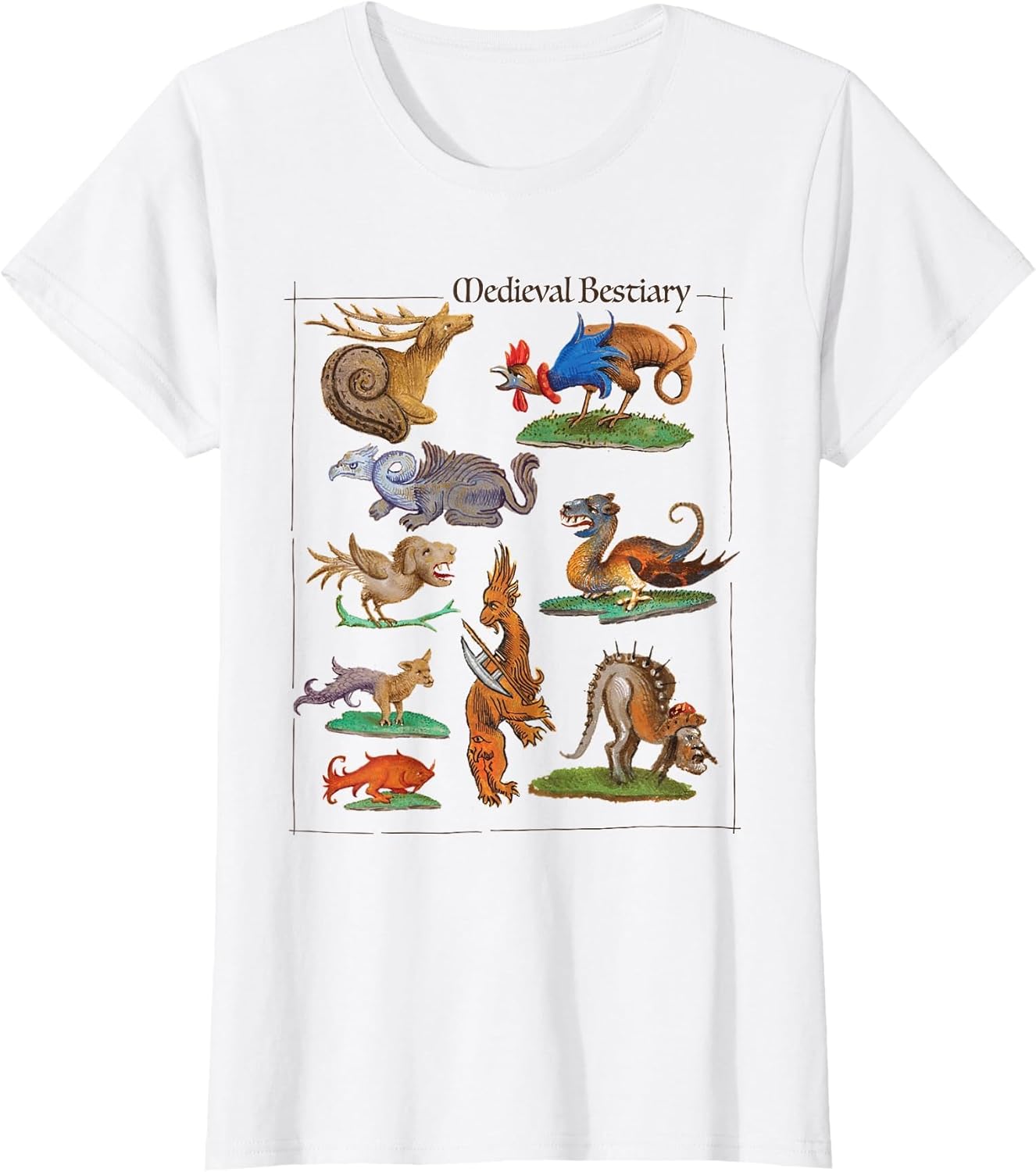 Medieval Bestiary Funny Illuminated Manuscript Art