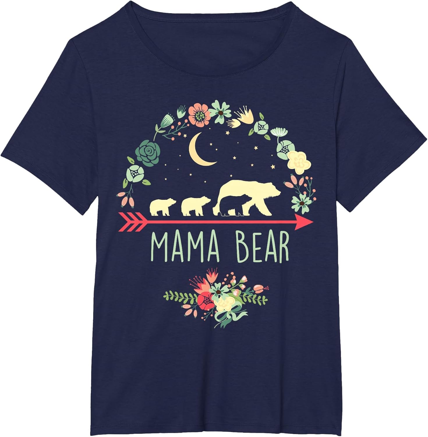 Mama Bear with 3 Cubs Shirt Floral Mother's Day