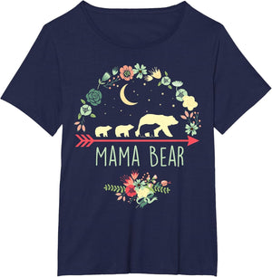 Mama Bear with 3 Cubs Shirt Floral Mother's Day